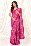 Pink Single Ikkat Patola Saree with Traditional Checkered Motifs